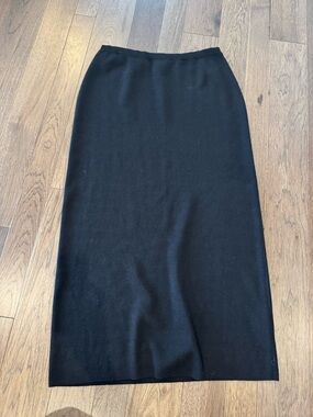 Eileen Fisher Black 100% wool Maxi  Skirt